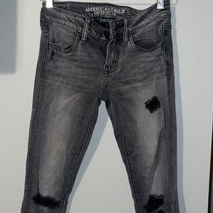 ANERICAN EAGLE GREY BLACK SKINNY JEANS !!!!!!! Run don’t walk for these !!